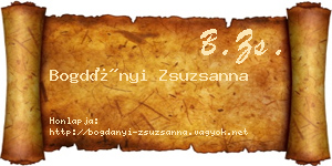 Bogdányi Zsuzsanna névjegykártya